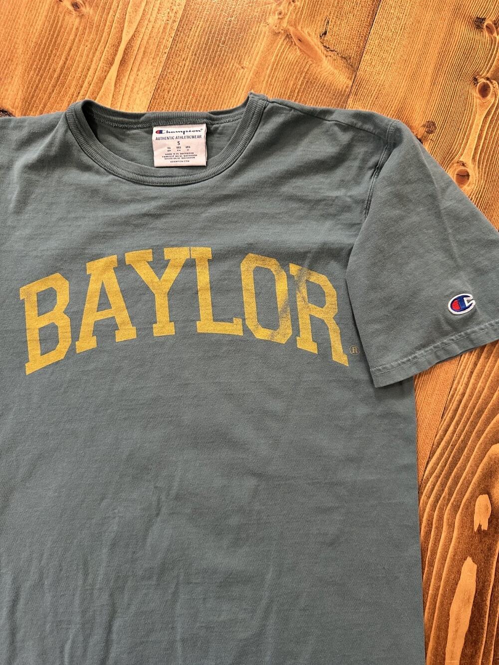 Vintage Champion NCAA Texas Baylor University Green Short Sleeve T-Shirt Small